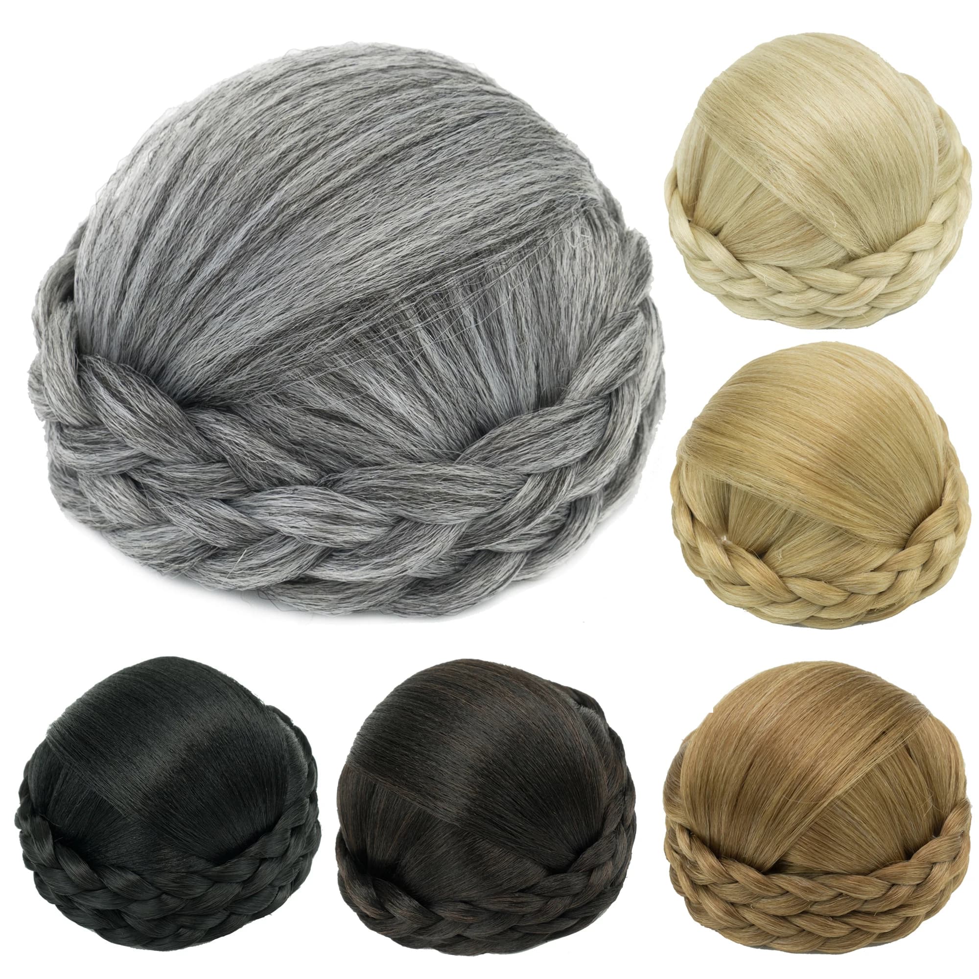 Chignon enchanté — chignon tressé de mariée à clips, plusieurs teintes